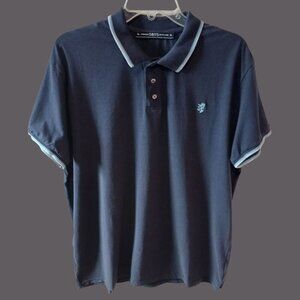 Pringle 1815 Scotland Polo Shirt Embroidered Logo Short Sleeve Navy blue Xlarge